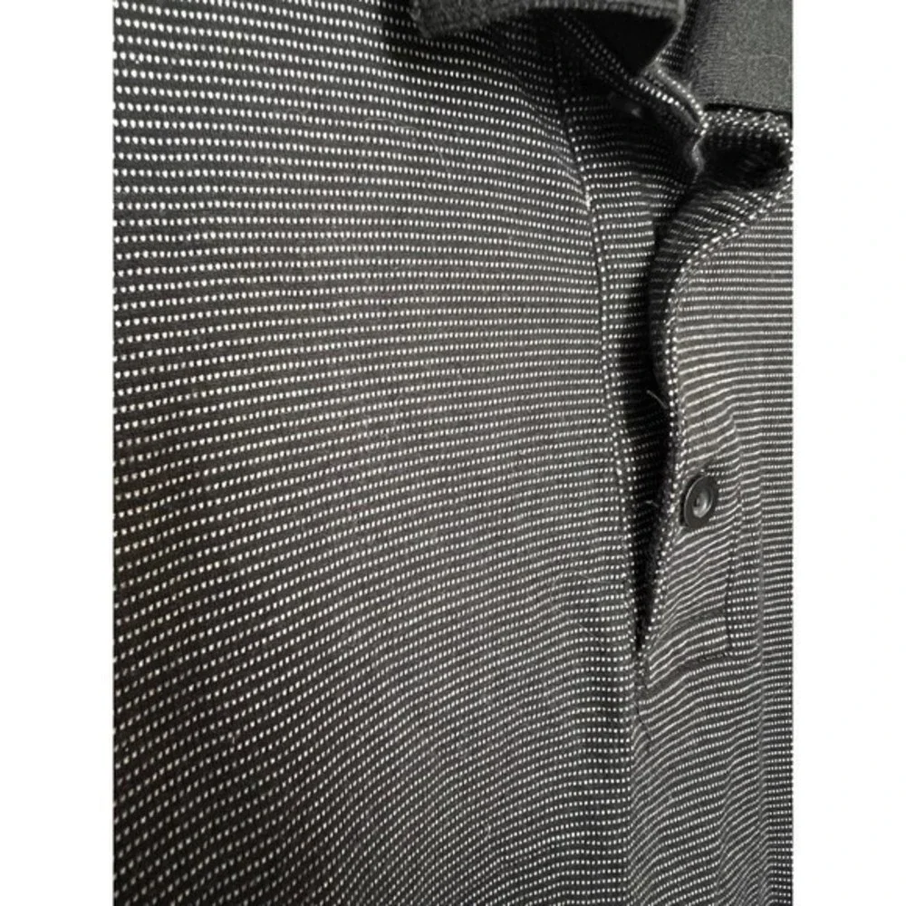 Nike polo shirt black and gray striped‎ size L